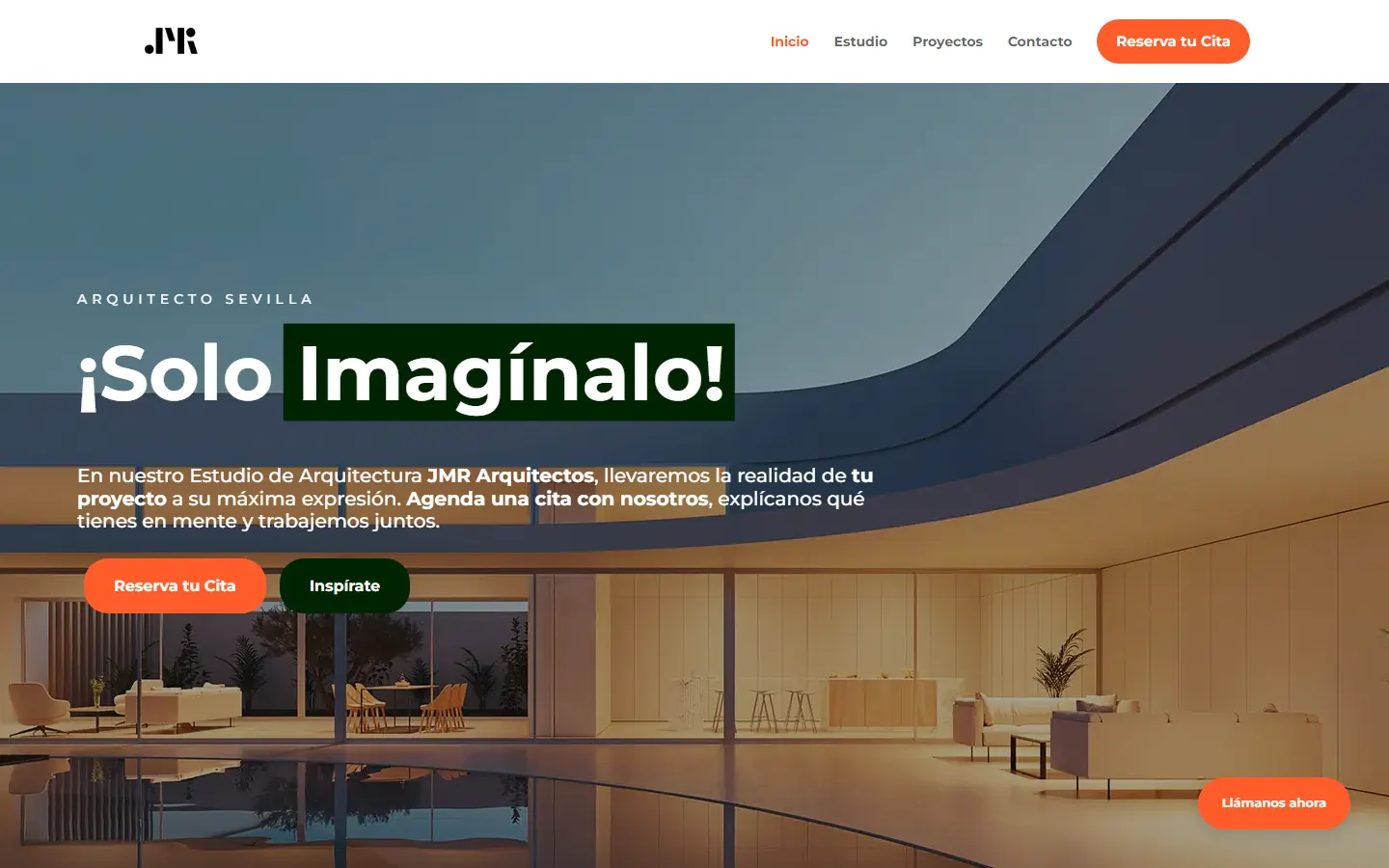 Web de JMR Arquitectos, vista en escritorio