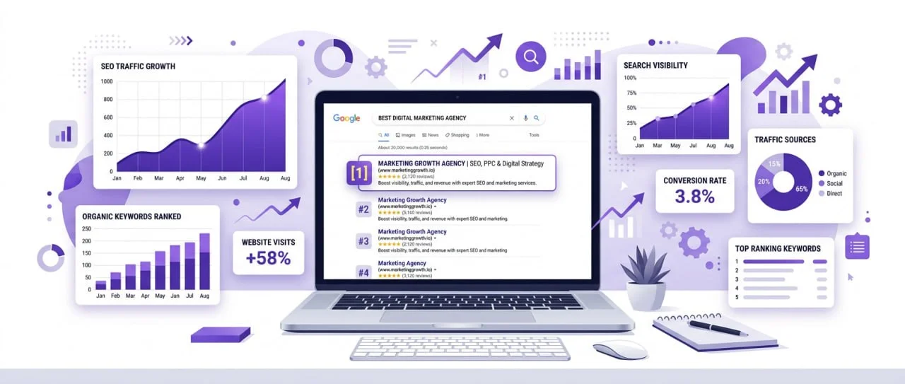 Posicionamiento web Sevilla - resultados SEO en Google con métricas de tráfico orgánico y keywords rankeadas